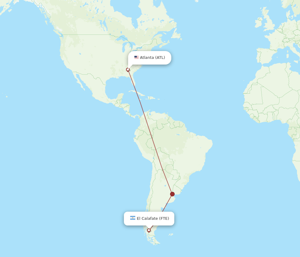ATL-FTE flight routes