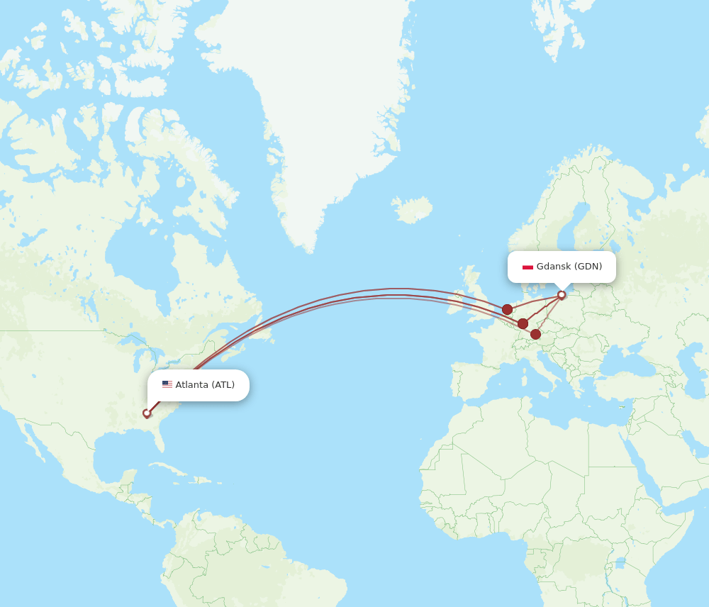 ATL-GDN flight routes