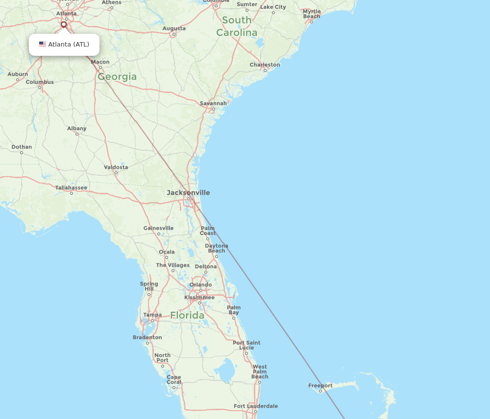 ATL-GHB flight routes
