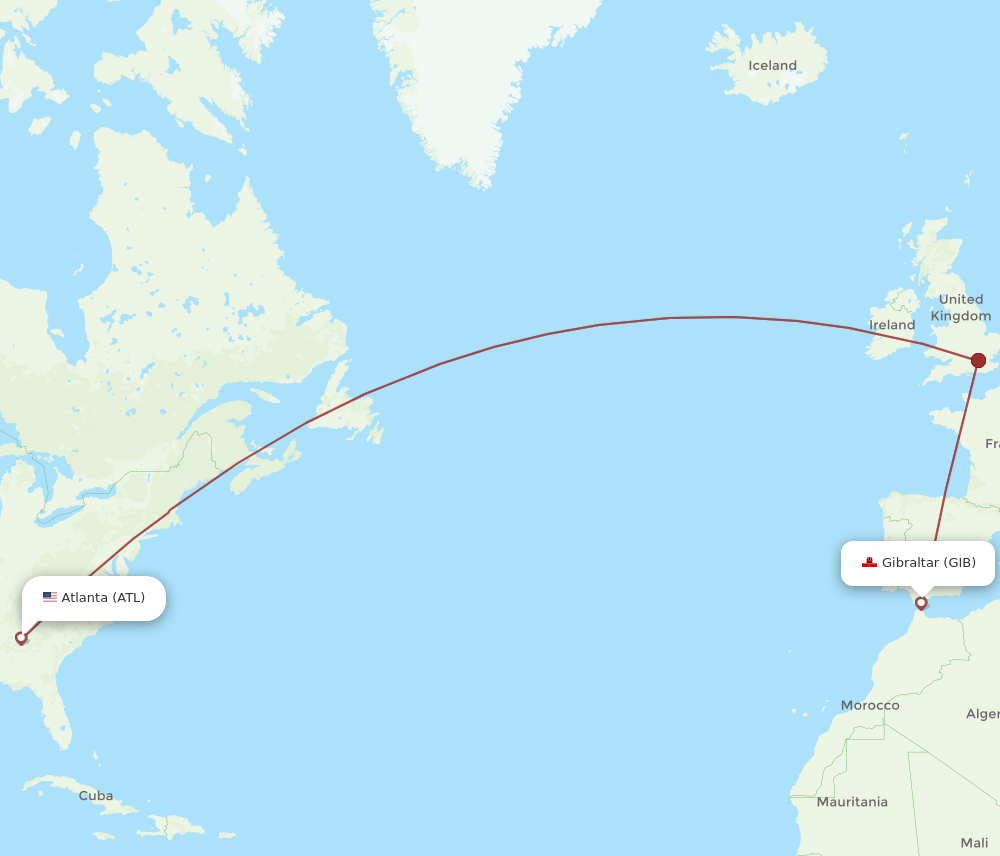 ATL-GIB flight routes