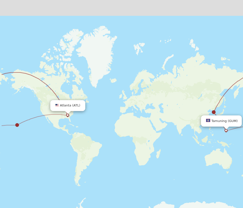 ATL-GUM flight routes