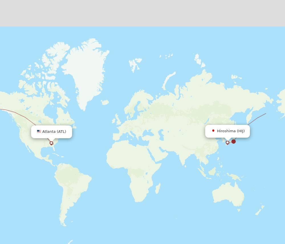 ATL to HIJ flights and routes map