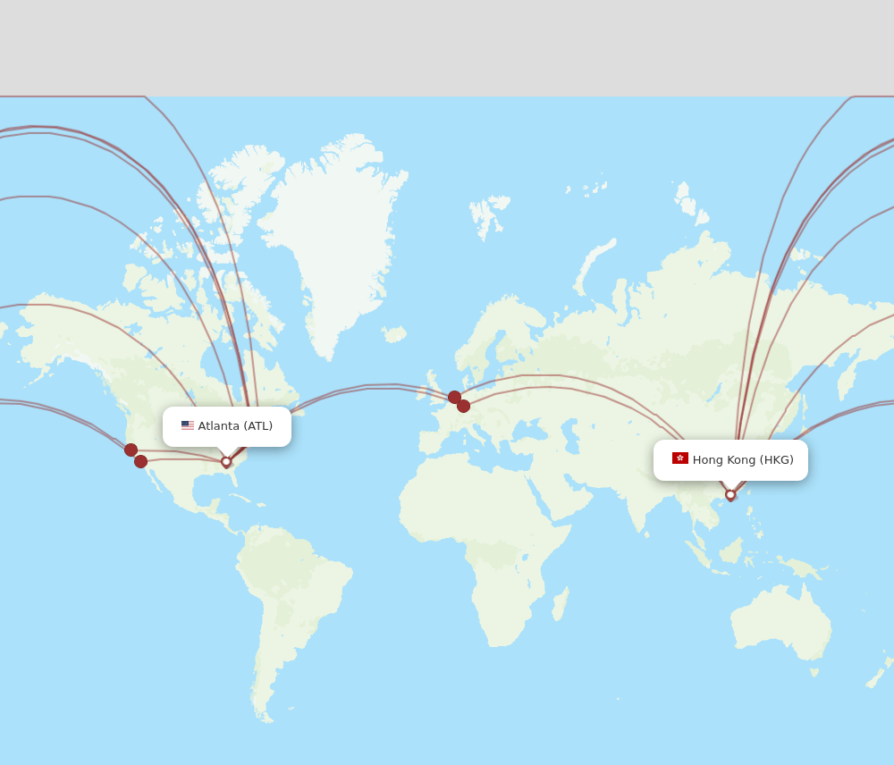 ATL-HKG flight routes