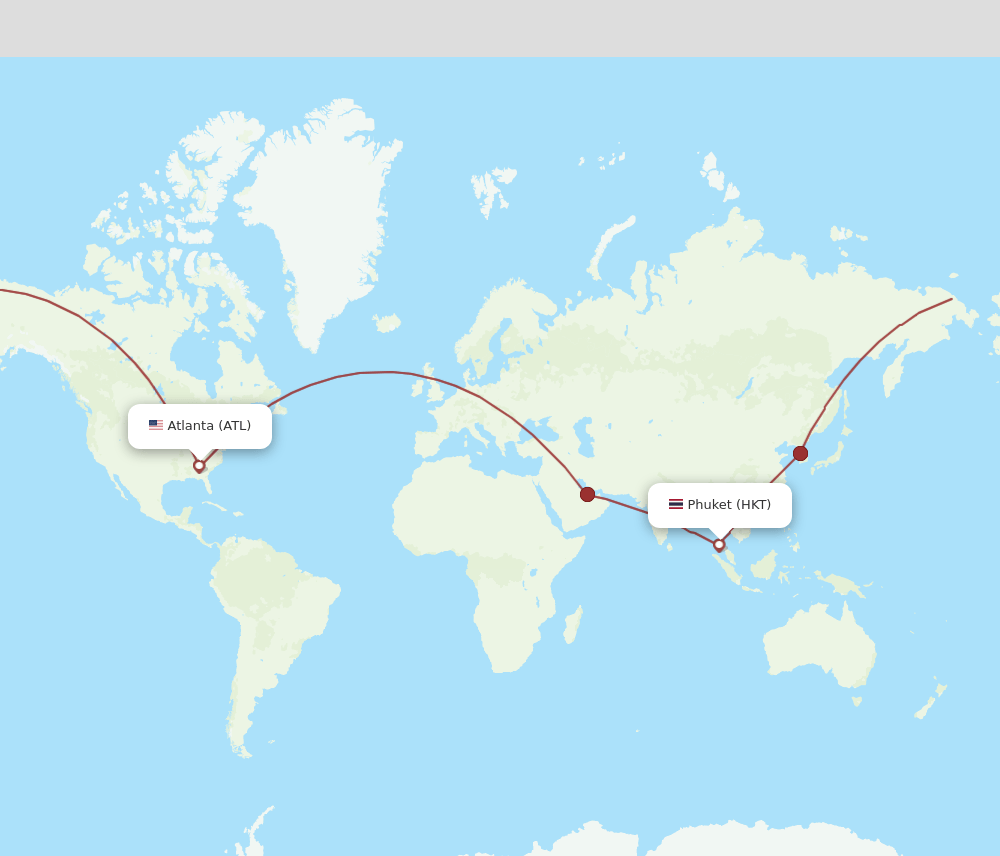 ATL-HKT flight routes