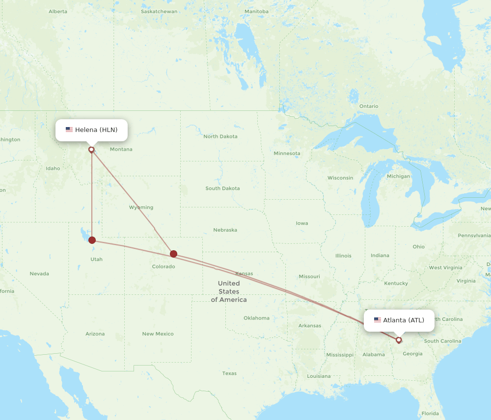 ATL-HLN flight routes