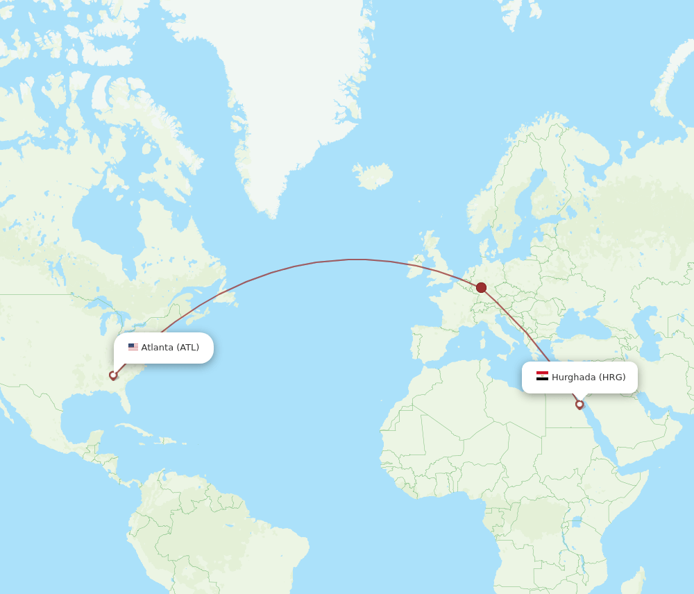 ATL-HRG flight routes