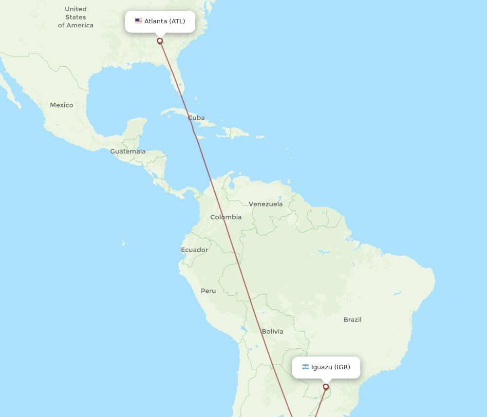 ATL-IGR flight routes