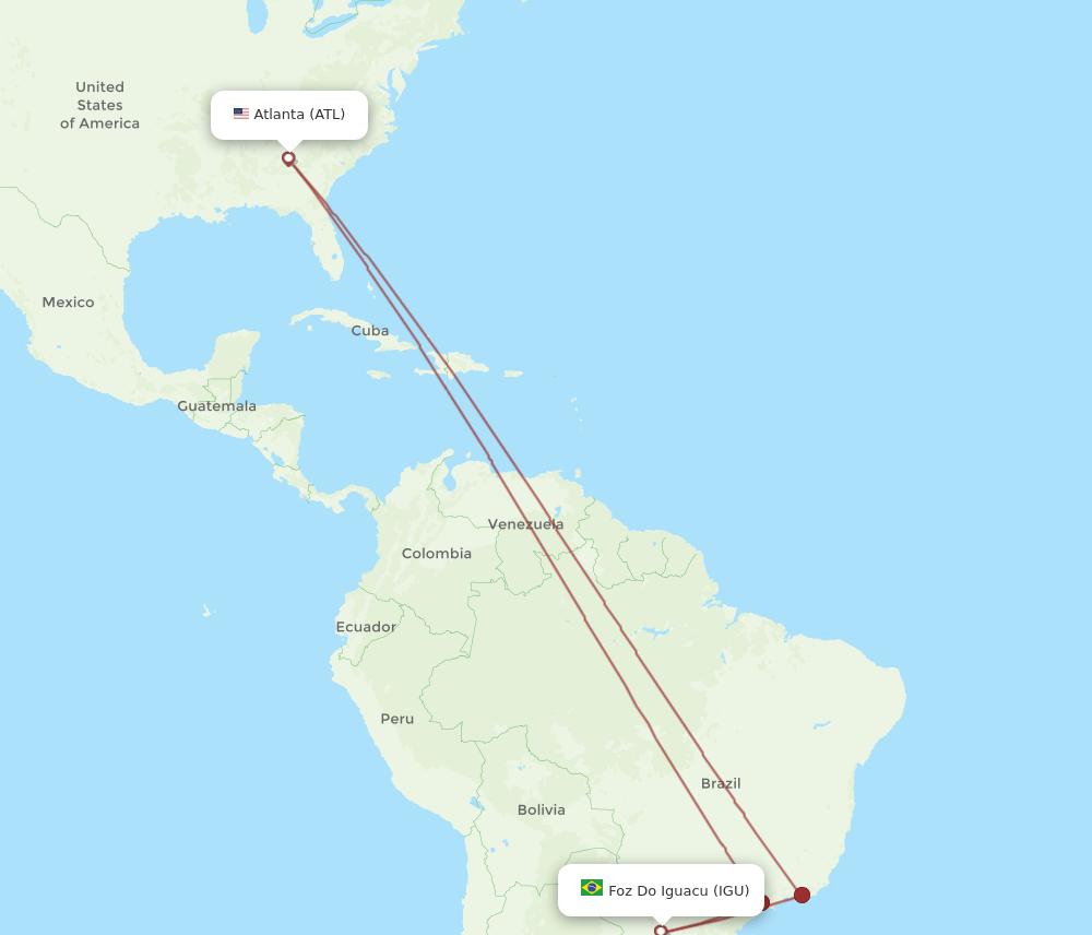 ATL-IGU flight routes