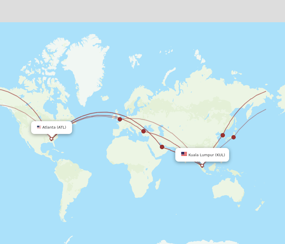 ATL-KUL flight routes