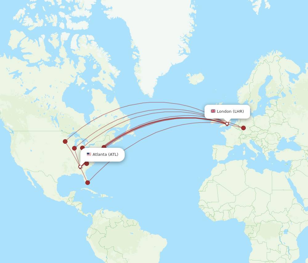 ATL-LHR flight routes