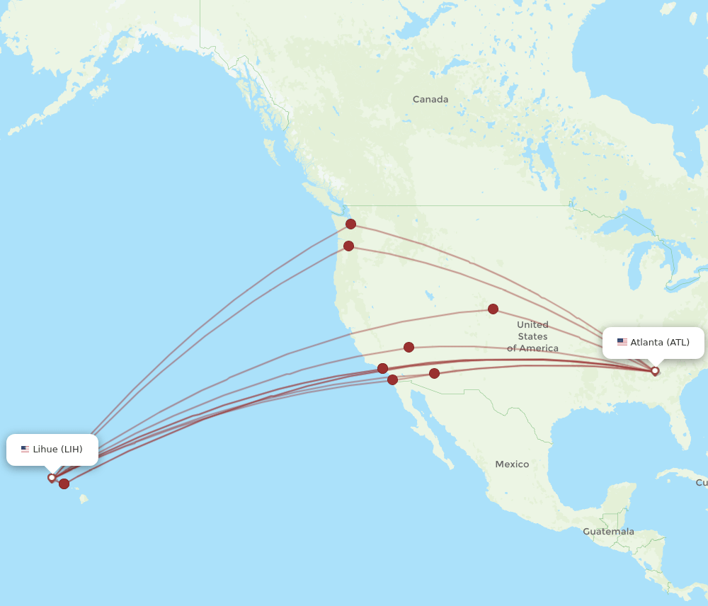 ATL-LIH flight routes