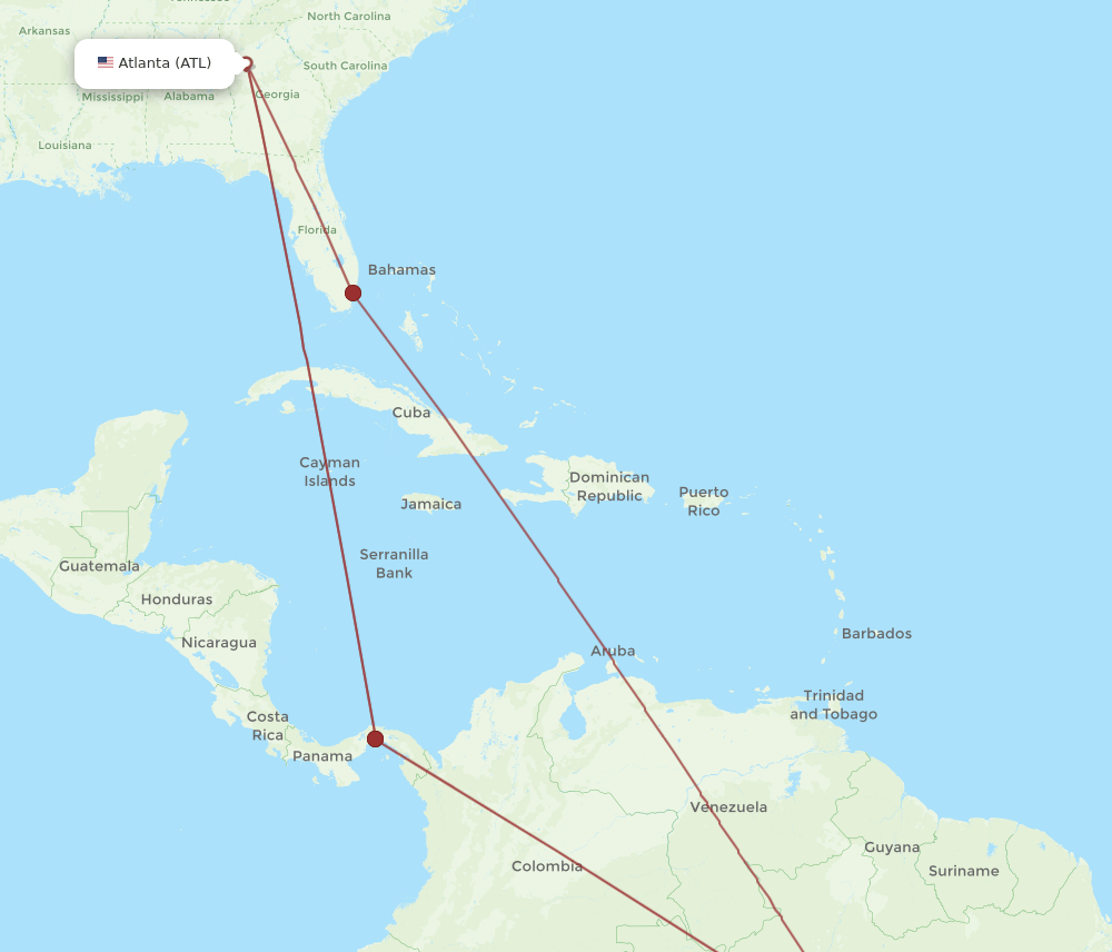 ATL-MAO flight routes