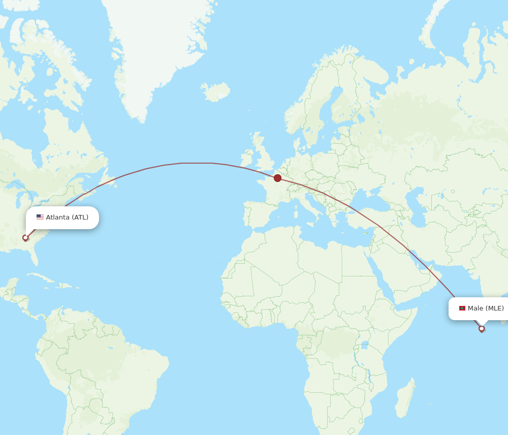 ATL-MLE flight routes