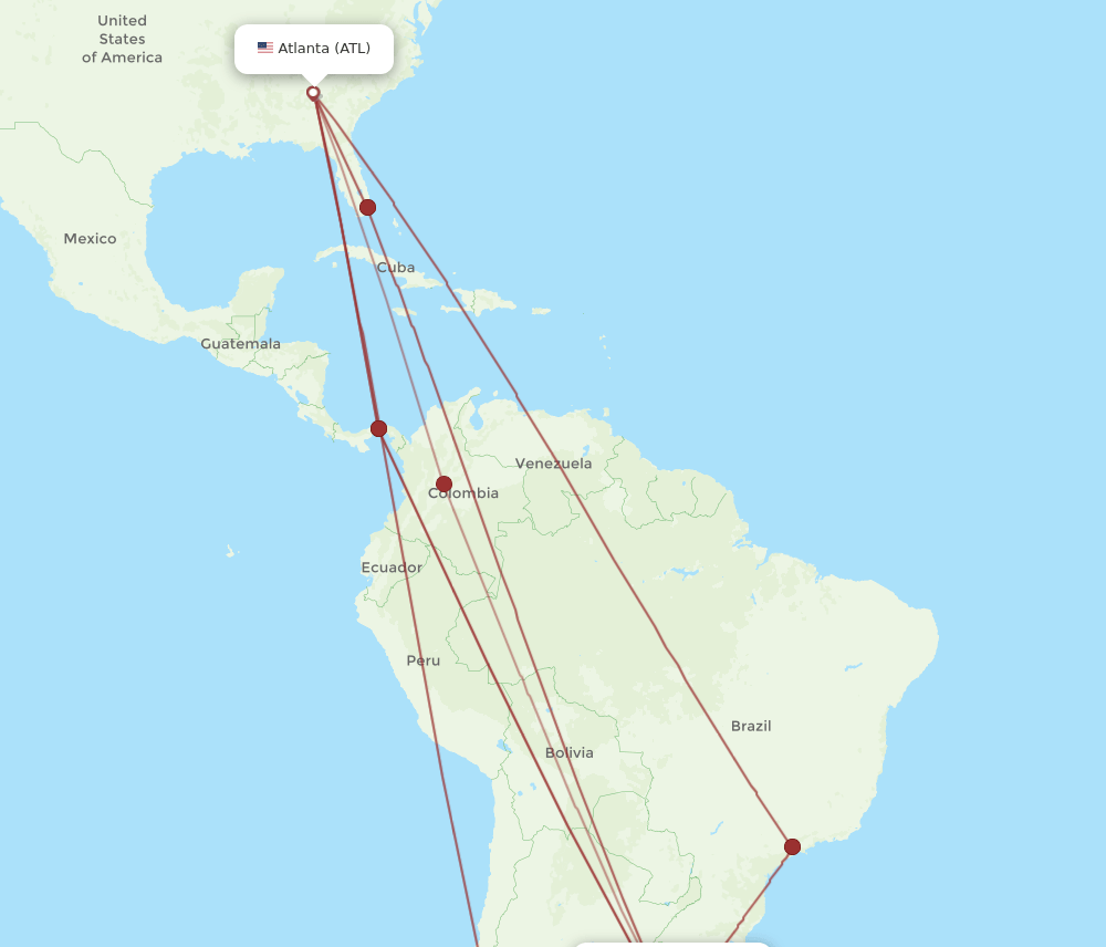ATL-MVD flight routes