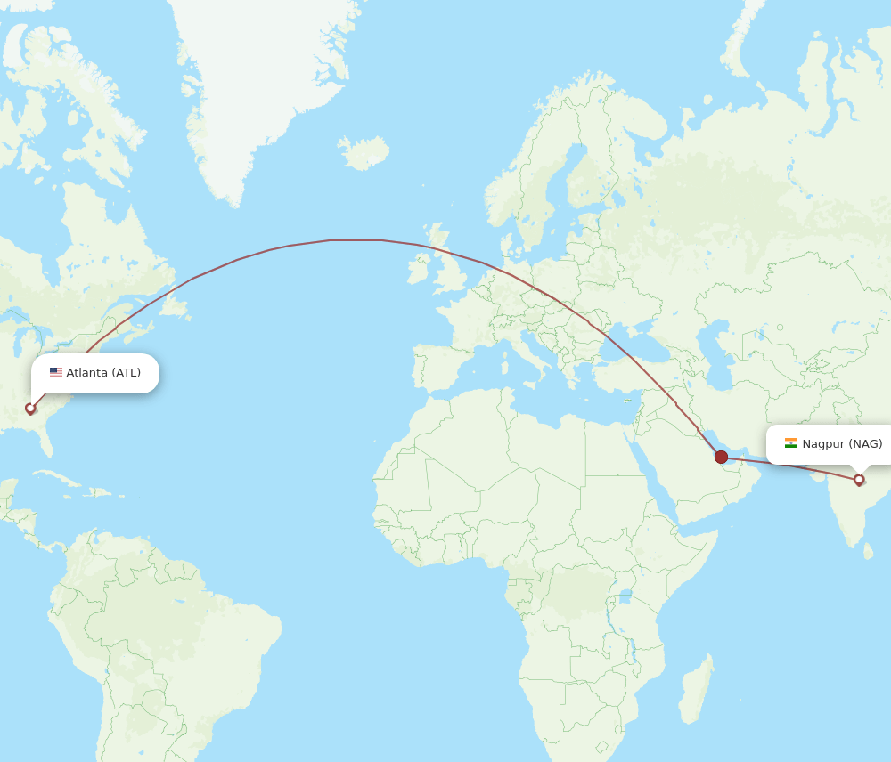 ATL-NAG flight routes