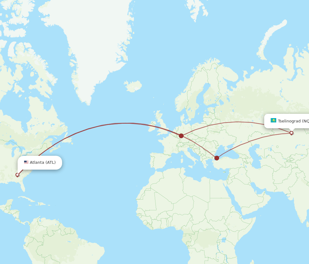 ATL-NQZ flight routes