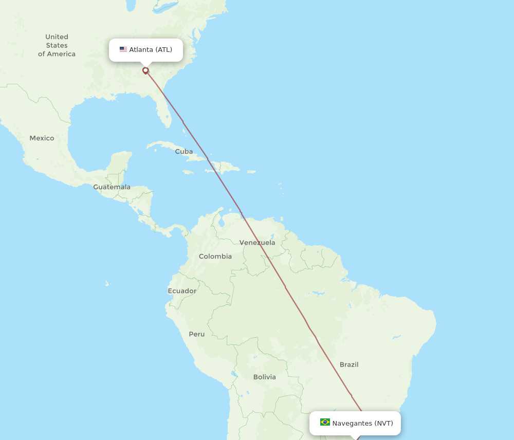 ATL-NVT flight routes