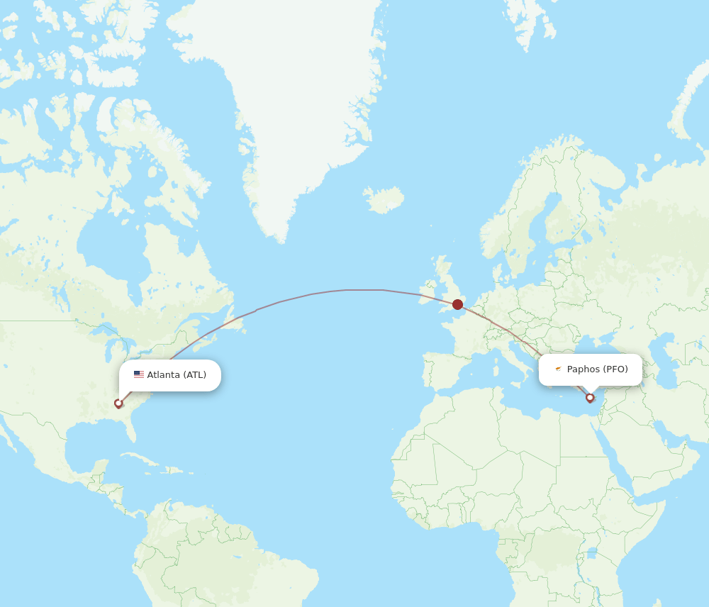 ATL-PFO flight routes