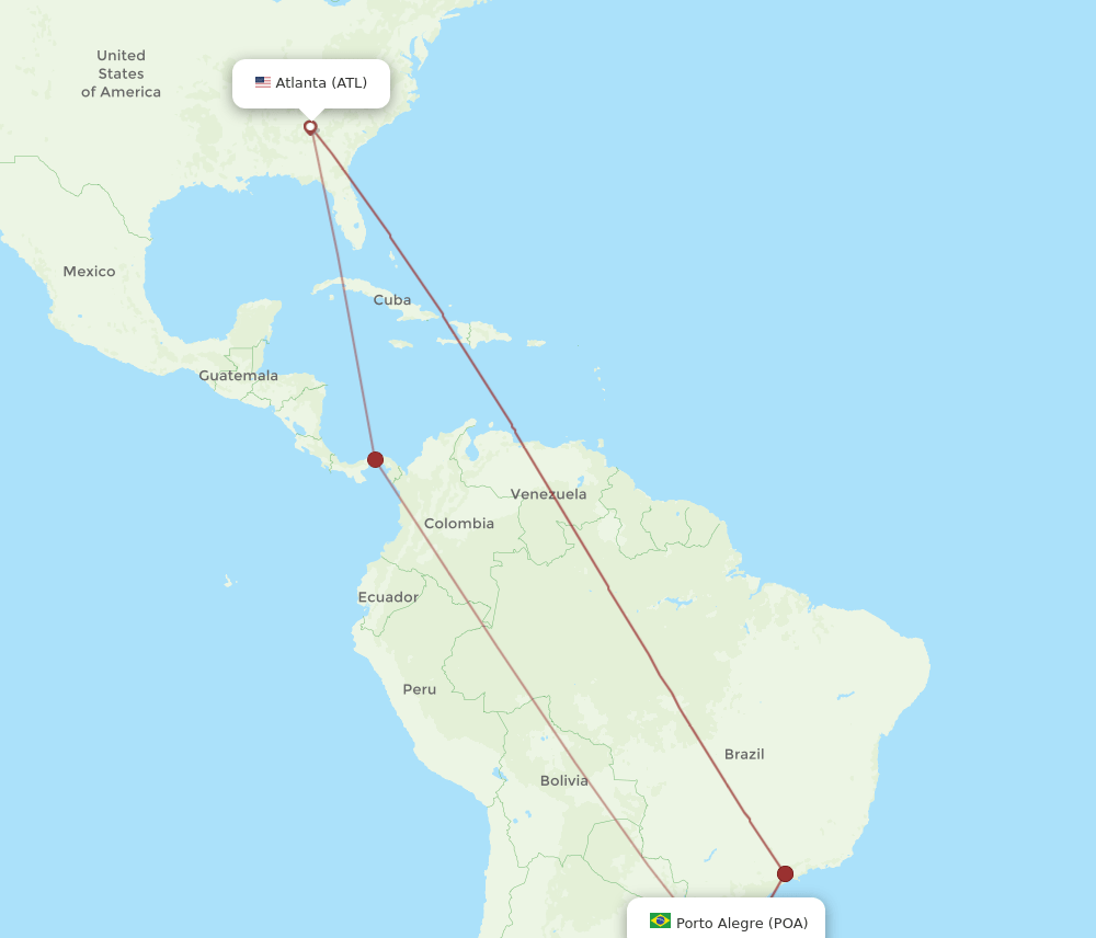 ATL-POA flight routes