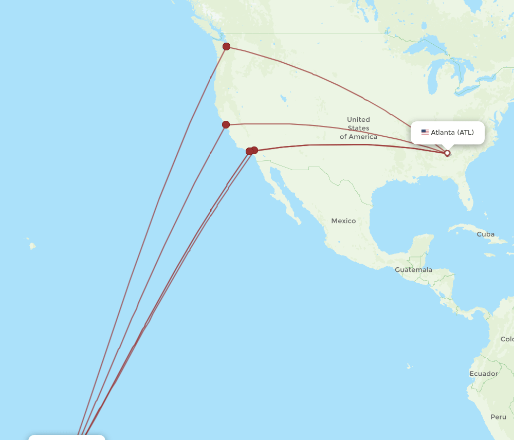 ATL-PPT flight routes