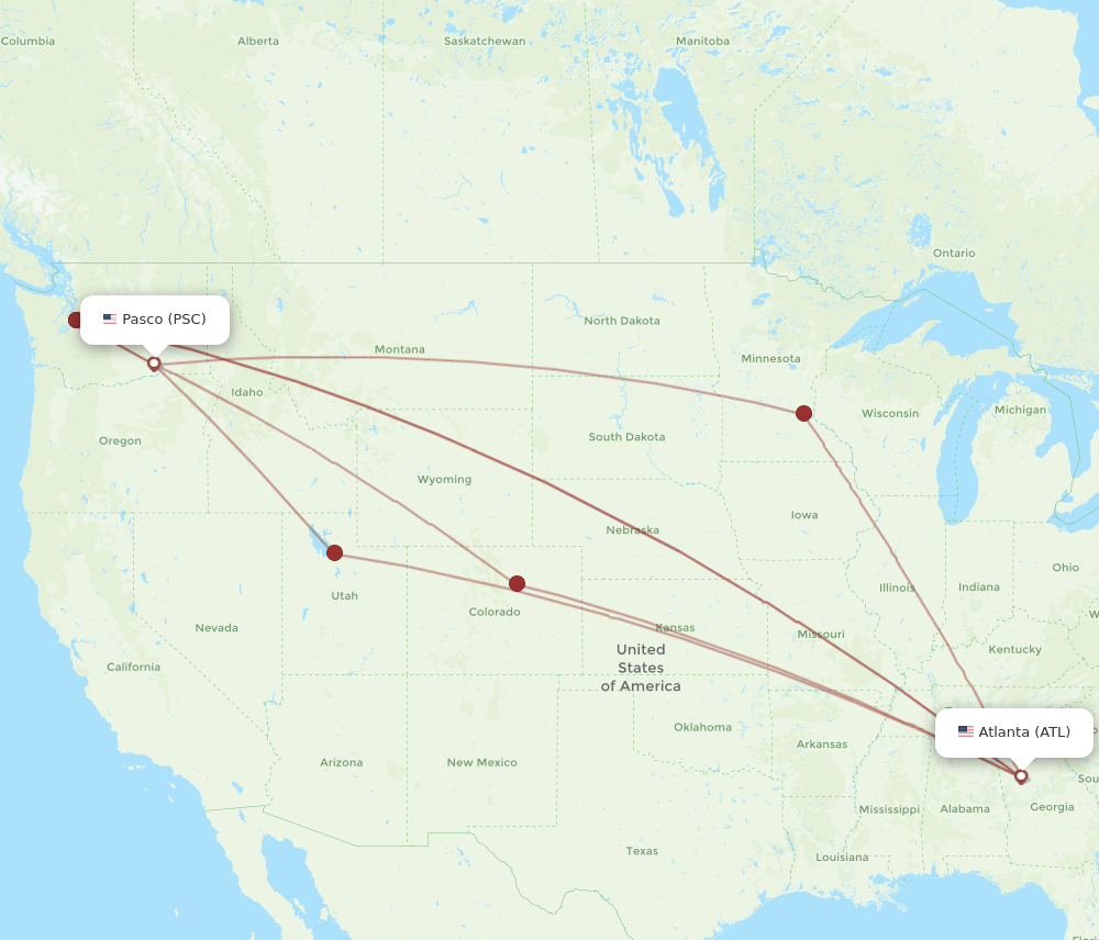ATL-PSC flight routes