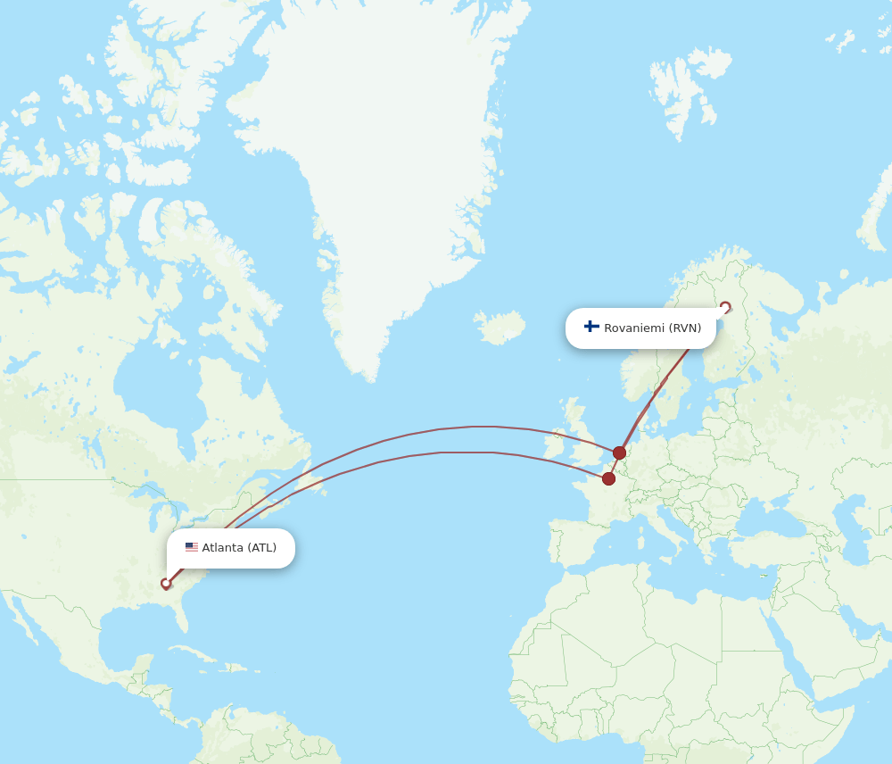 ATL-RVN flight routes