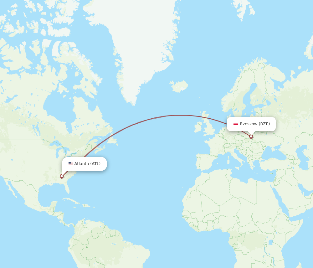 ATL-RZE flight routes