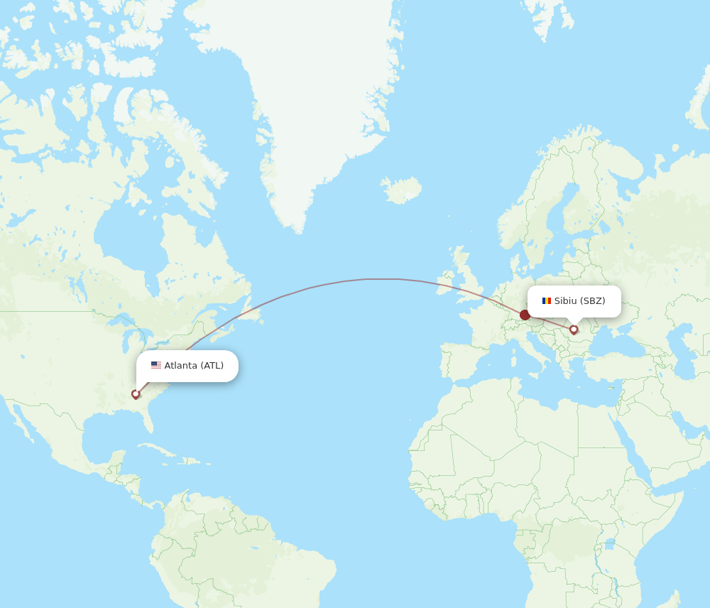ATL-SBZ flight routes