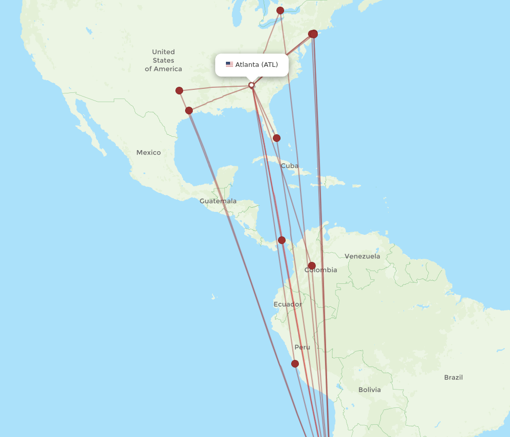 ATL-SCL flight routes