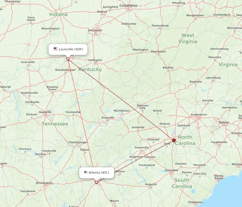 ATL-SDF flight routes