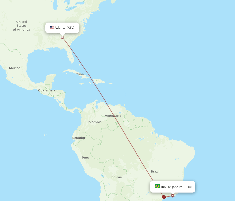 ATL-SDU flight routes