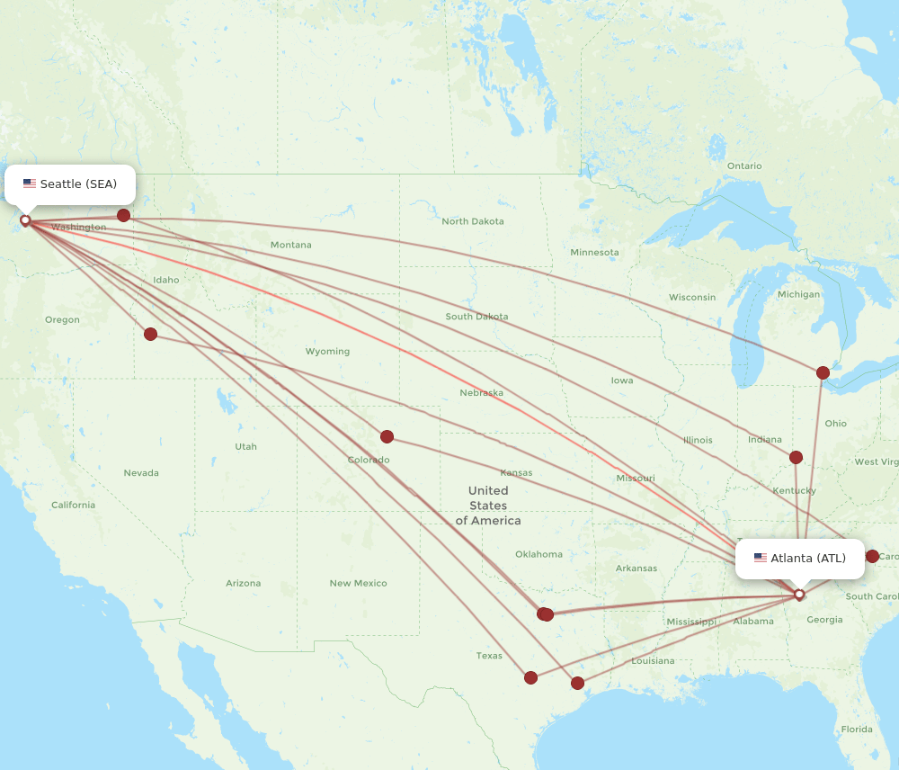 ATL-SEA flight routes
