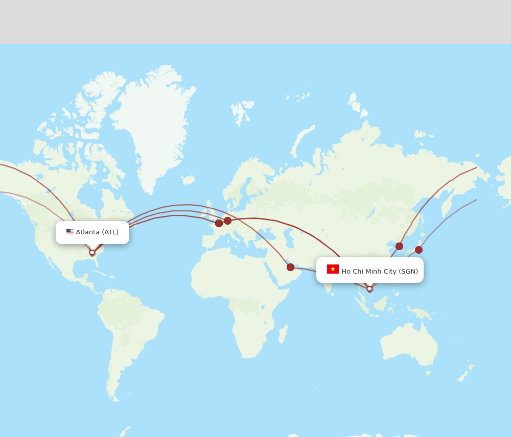ATL-SGN flight routes