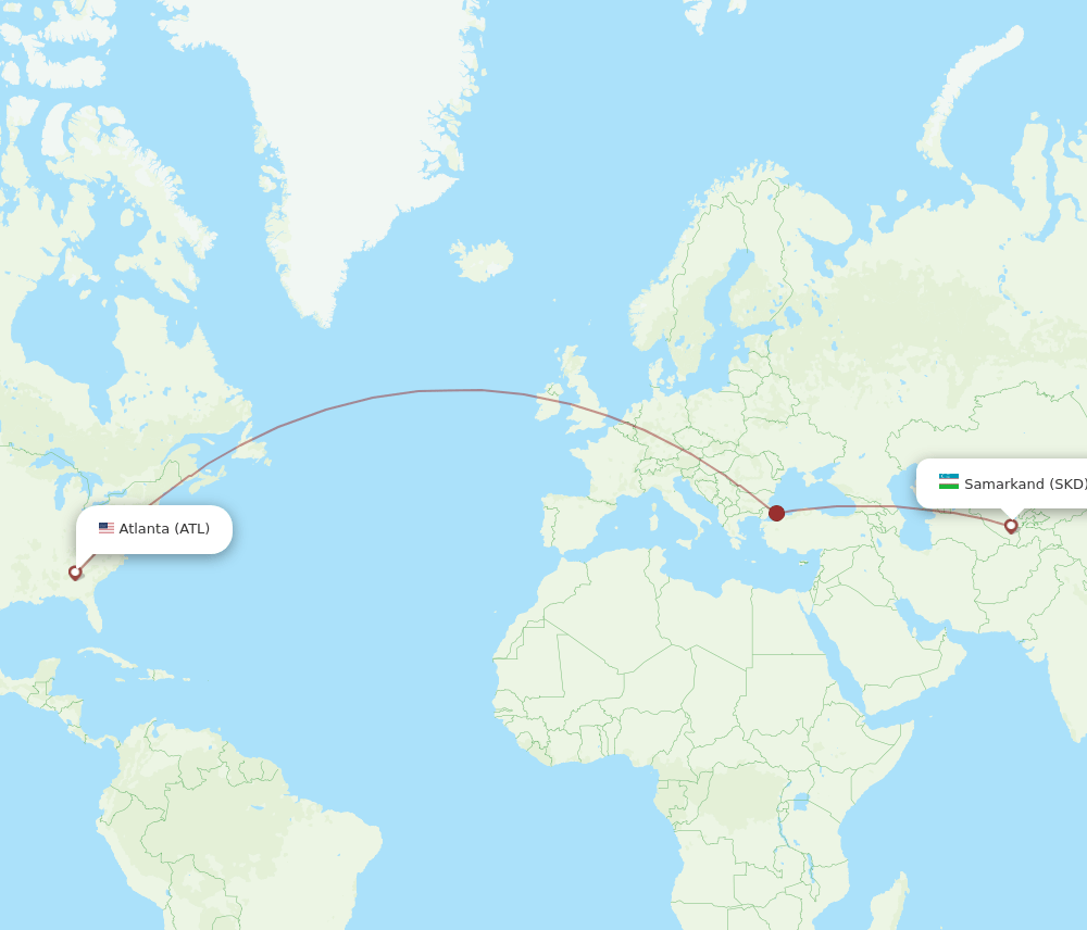 ATL-SKD flight routes