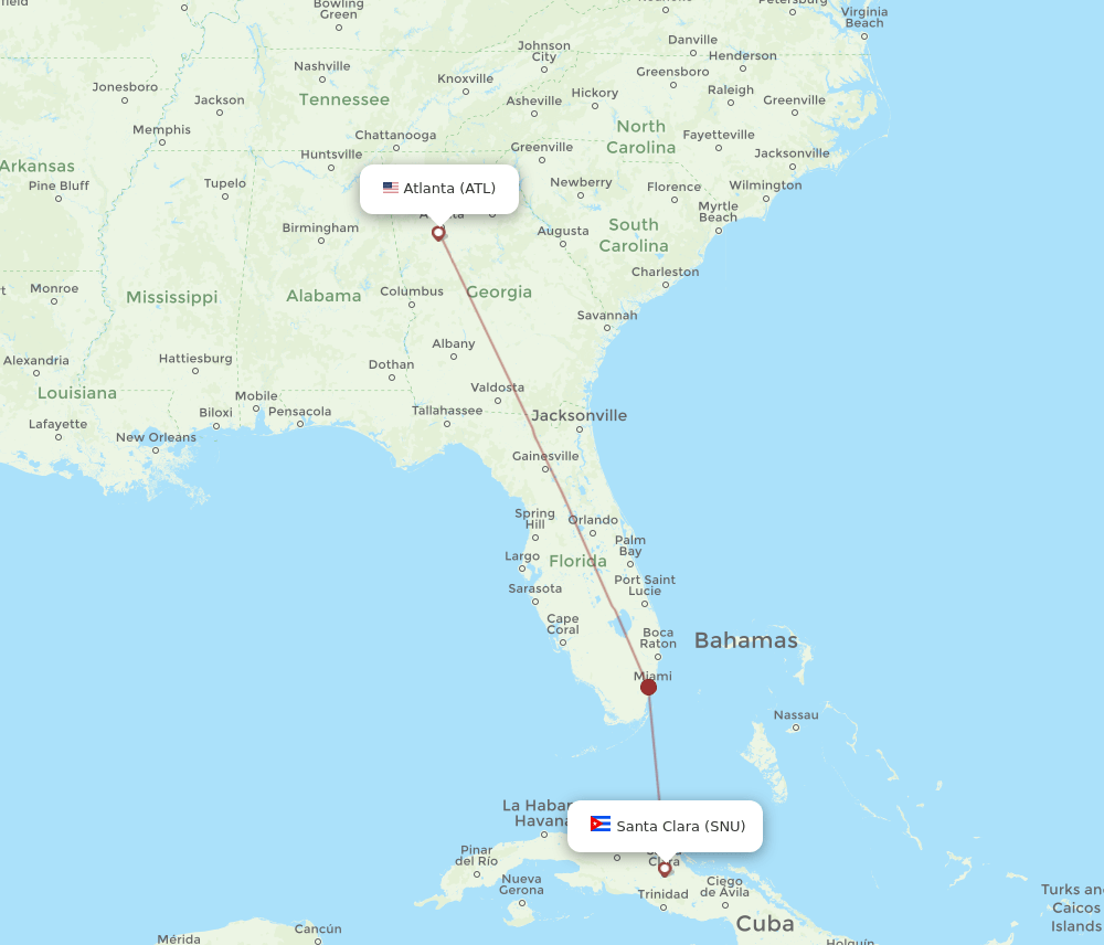 ATL-SNU flight routes