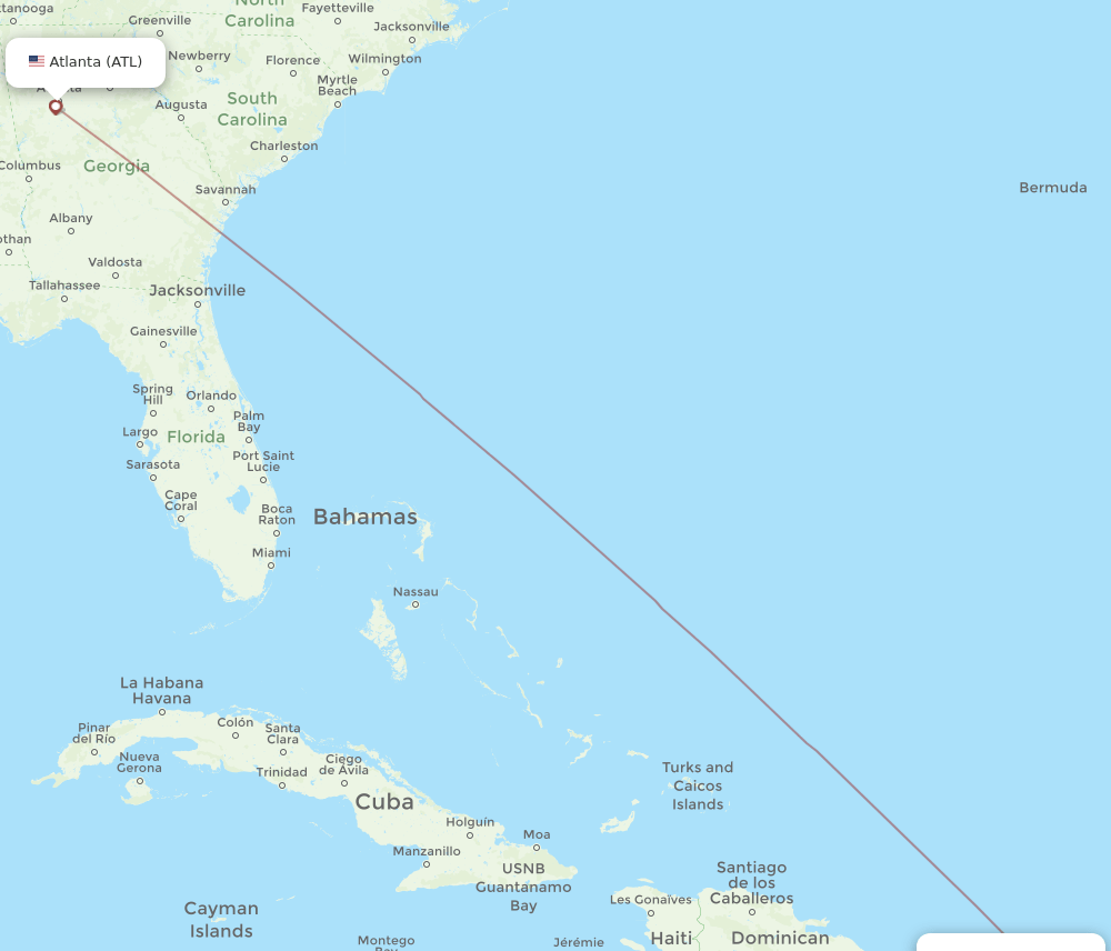 ATL-SSB flight routes