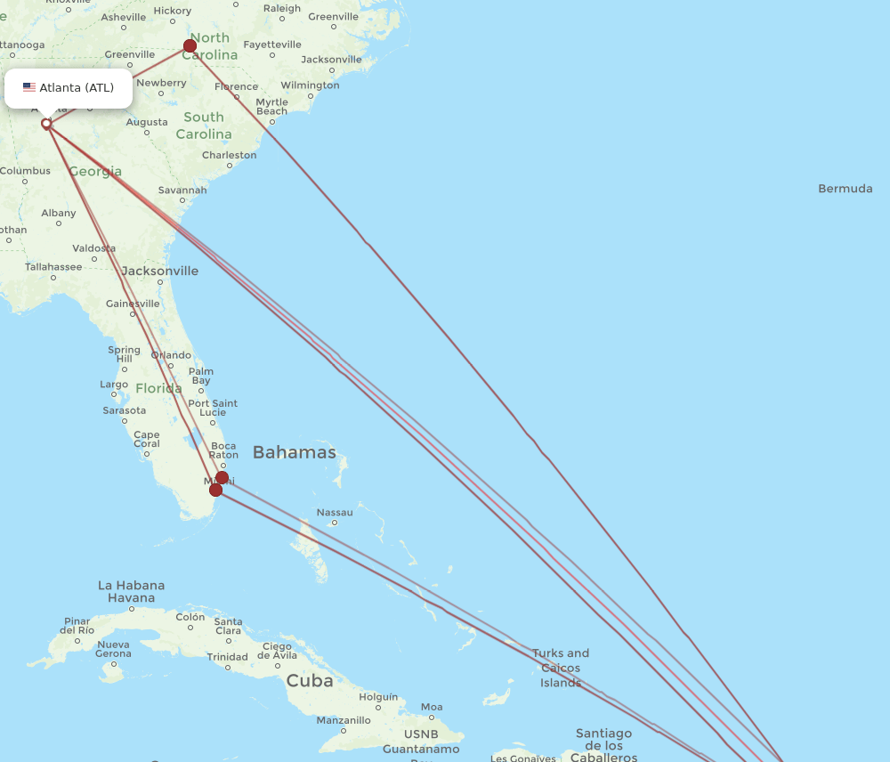 ATL-STX flight routes