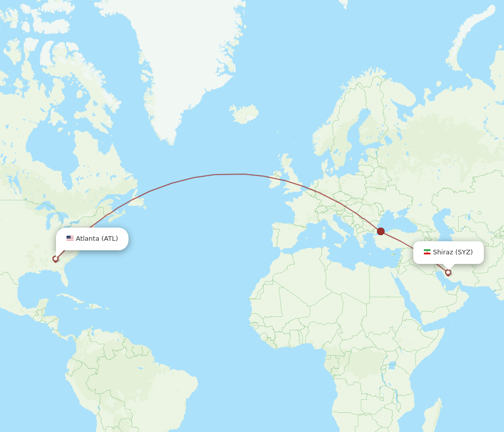 ATL-SYZ flight routes