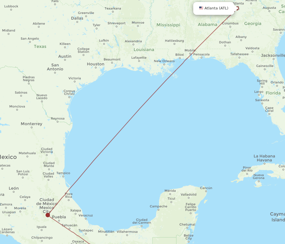 ATL-TAP flight routes