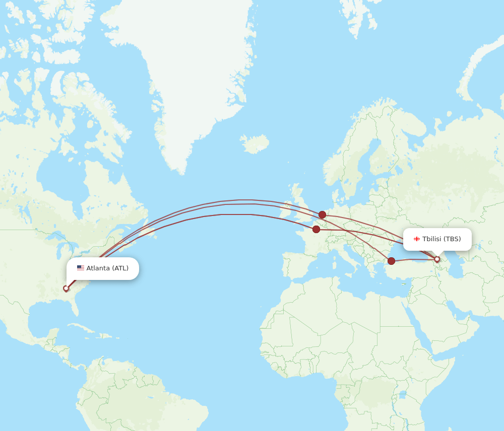 ATL-TBS flight routes
