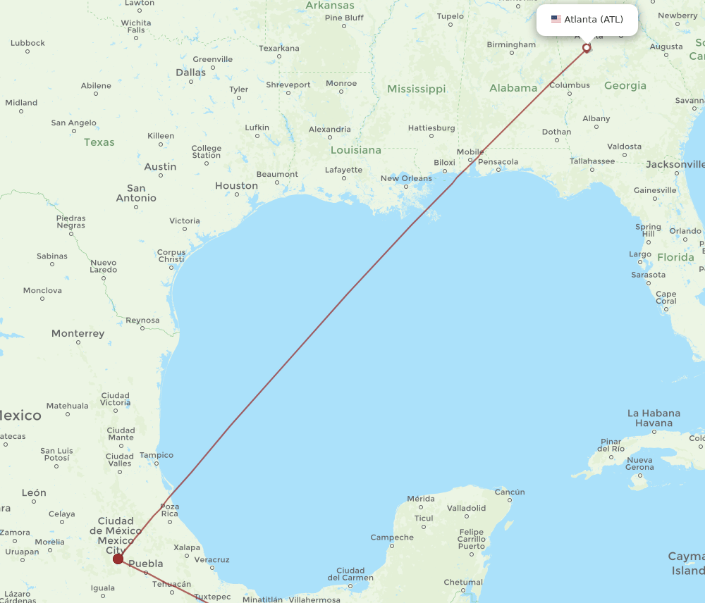 ATL-TGZ flight routes