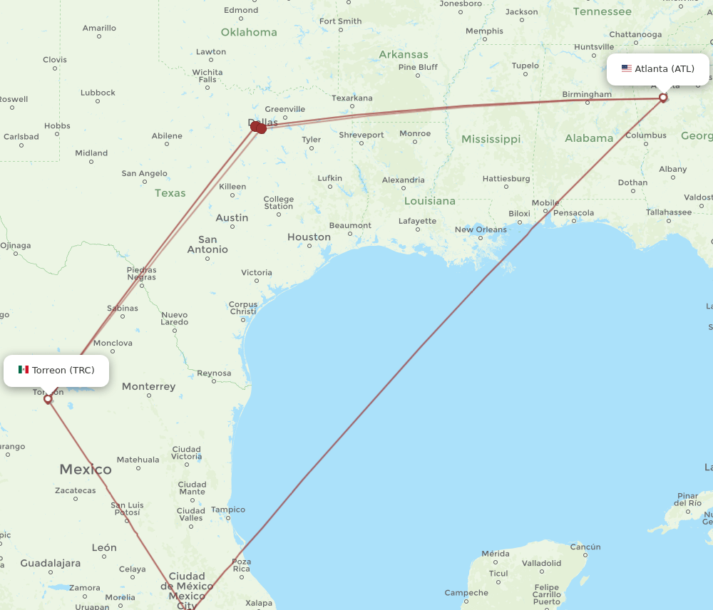 ATL-TRC flight routes