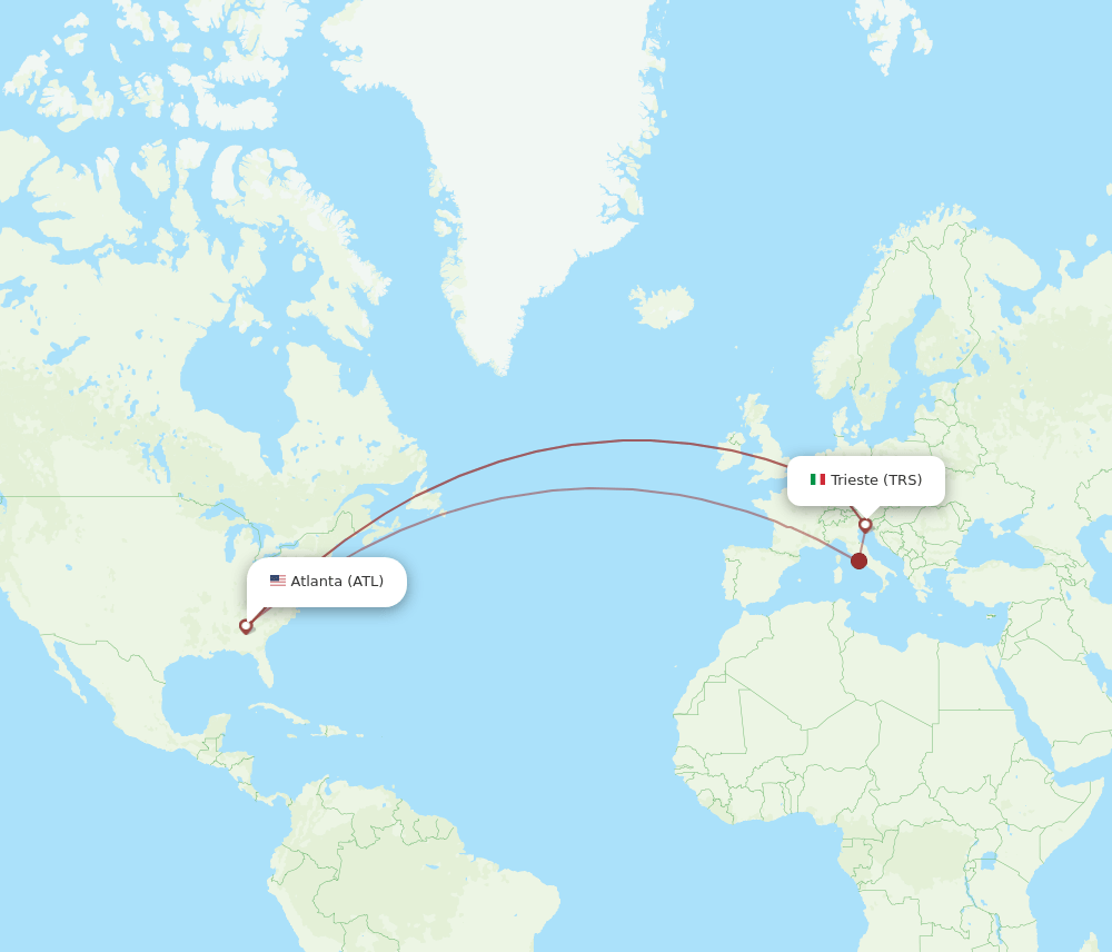 ATL-TRS flight routes