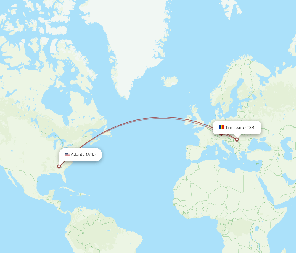 ATL-TSR flight routes