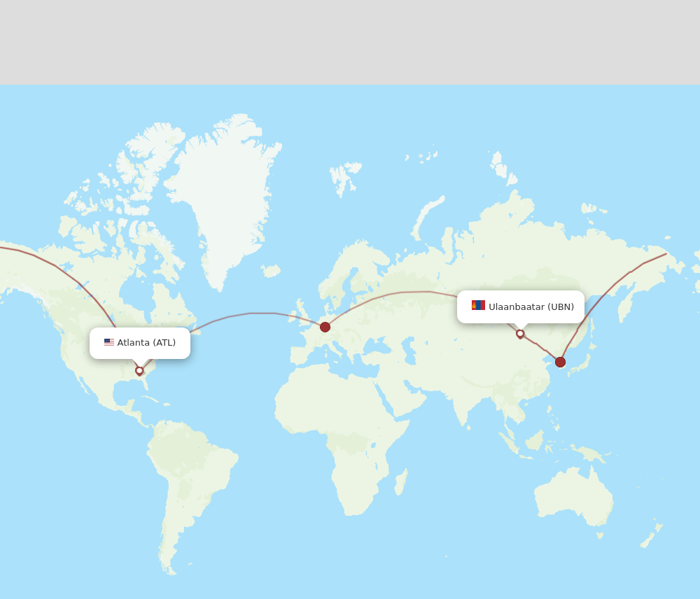 ATL-UBN flight routes