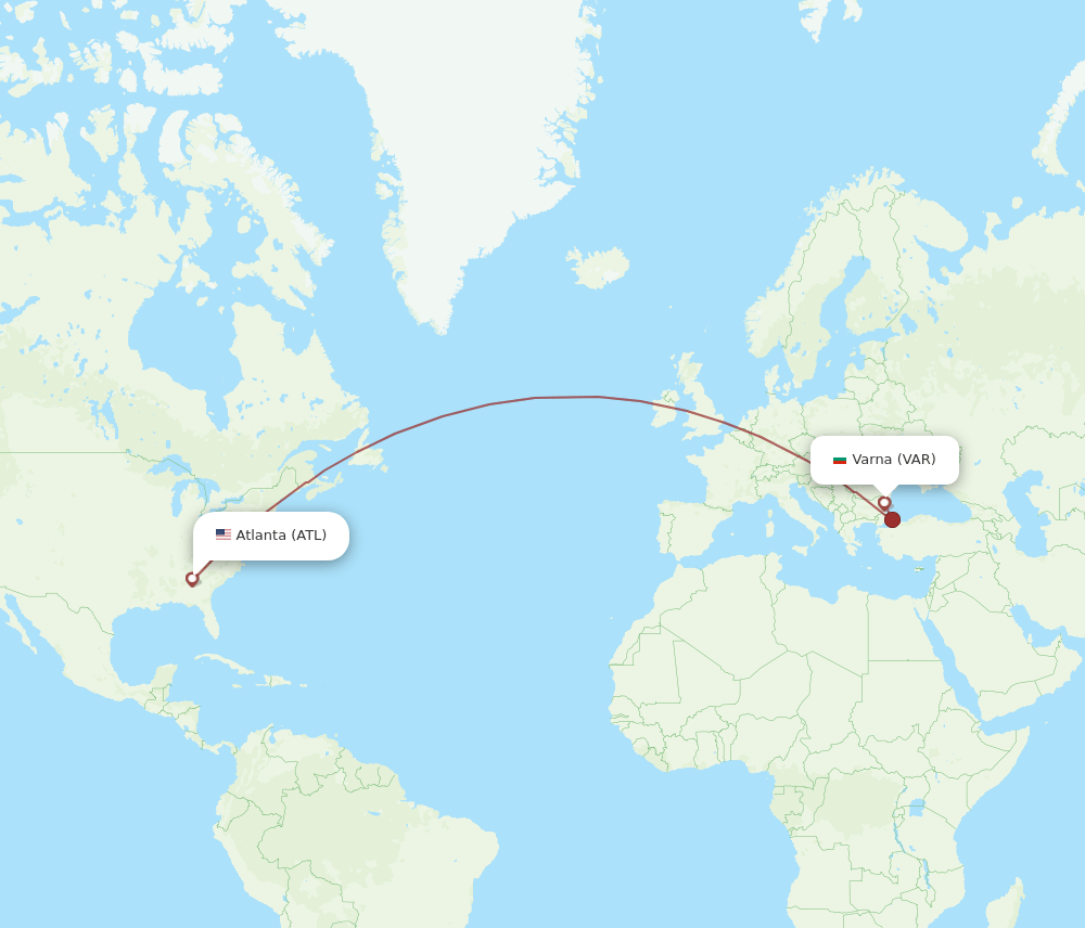 ATL-VAR flight routes