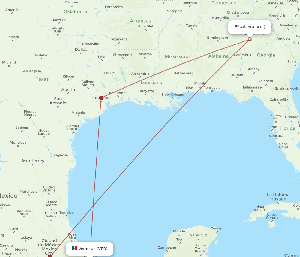 ATL-VER flight routes