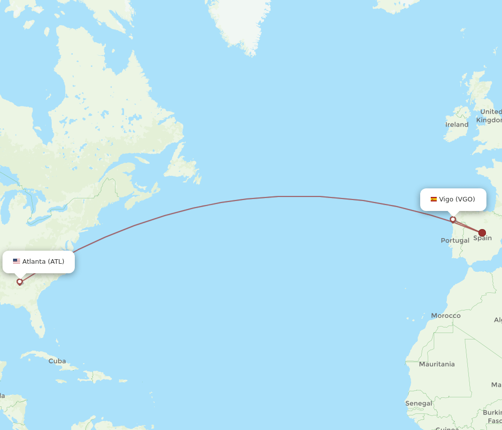ATL-VGO flight routes