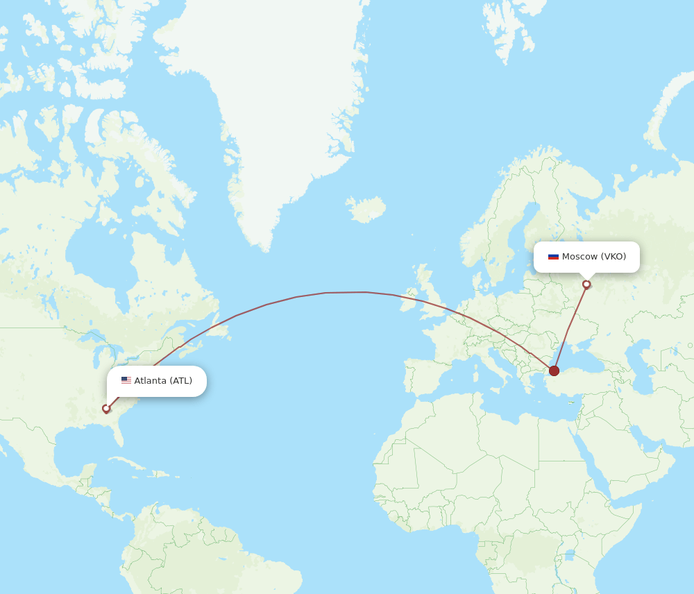 ATL-VKO flight routes