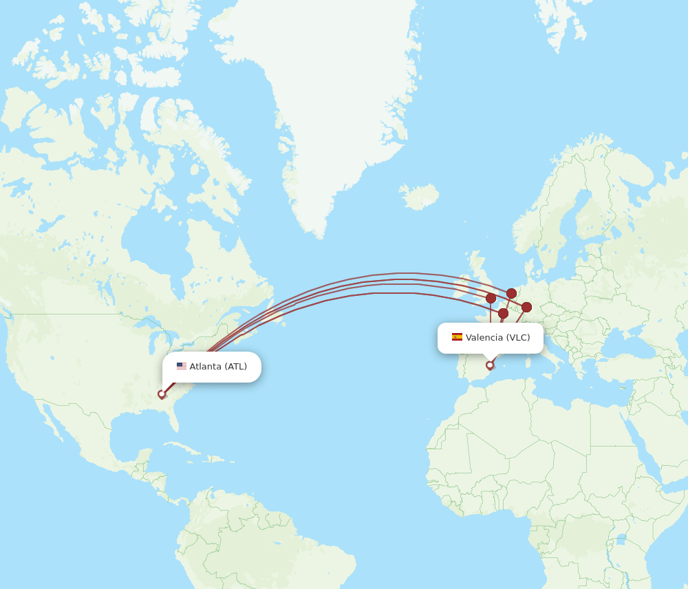 ATL-VLC flight routes
